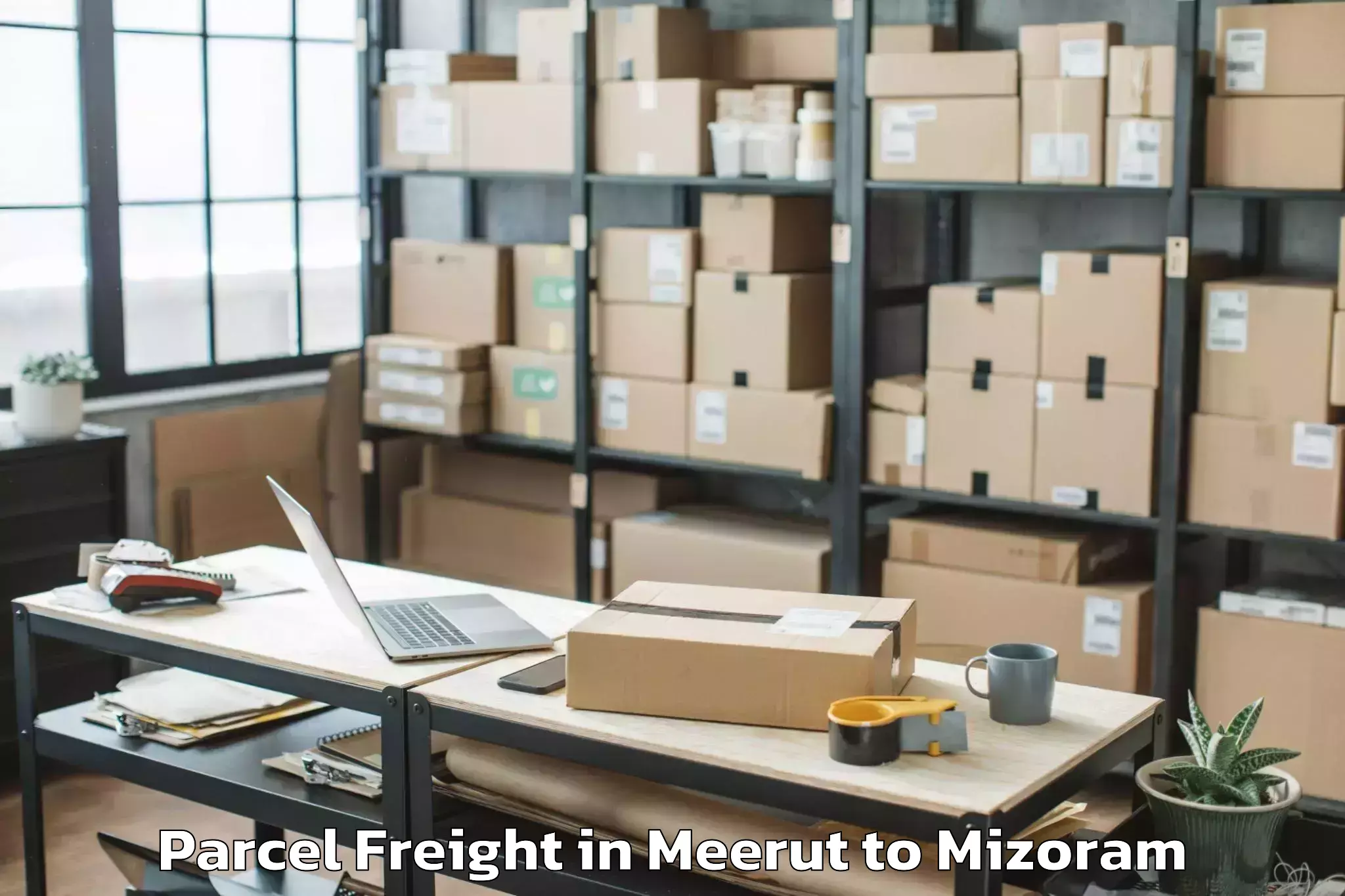 Easy Meerut to Zawlnuam Parcel Freight Booking